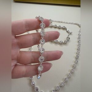 Crystal necklace and 2 bracelets set
